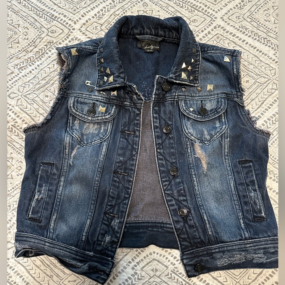 Denim Vest Distressed